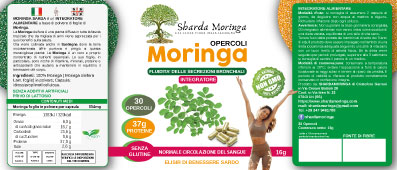 Flacone di integratore Moringa ShardaMoringa in opercoli.